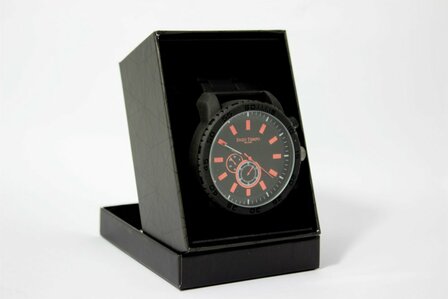 Enzo Tempo heren horloge - Zwart/oranje