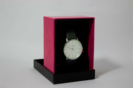 Di Lusso dames horloge - Zwart met diamantjes