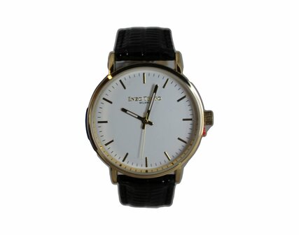 Enzo Tempo heren horloge - Zwart/goud