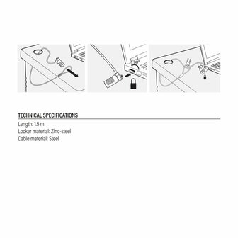 ACT AC9015 kabelslot Zilver 1,5 m