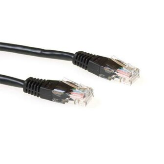 ACT Zwarte 1,5 meter UTP CAT6 patchkabel met RJ45 connectoren