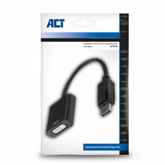 ACT AC7510 video kabel adapter 0,15 m DisplayPort DVI-D Zwart