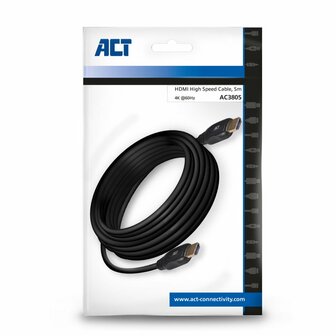 ACT AC3805 HDMI kabel 5 m HDMI Type A (Standaard) Zwart