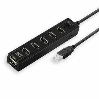 ACT AC6215 interface hub USB 2.0 480 Mbit/s Zwart