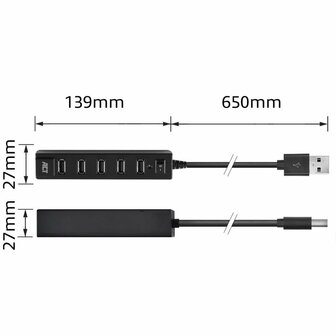 ACT AC6215 interface hub USB 2.0 480 Mbit/s Zwart