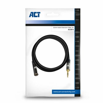 ACT AC3615 audio kabel 2 m 3.5mm Zwart