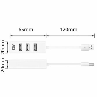 ACT AC6200 interface hub USB 2.0 480 Mbit/s Wit