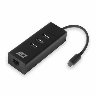 ACT AC6400 interface hub USB 3.2 Gen 1 (3.1 Gen 1) Type-C 5000 Mbit/s Zwart