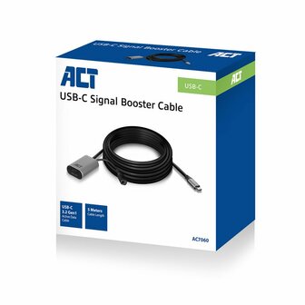 ACT AC7060 USB-C verlengkabel met signaalversterker, 5 meter