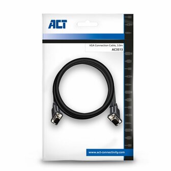 ACT AC3513 VGA kabel 3 m VGA (D-Sub) Zwart