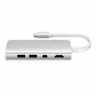 Satechi ST-TCMM8PAS notebook dock &amp; poortreplicator Bedraad USB 3.2 Gen 1 (3.1 Gen 1) Type-C Zilver