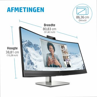 HP E34m G4 86,4 cm (34&quot;) 3440 x 1440 Pixels Wide Quad HD Zwart