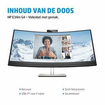 HP E34m G4 86,4 cm (34&quot;) 3440 x 1440 Pixels Wide Quad HD Zwart