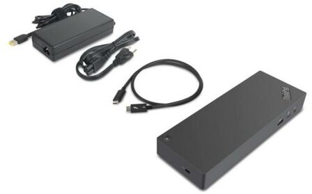 Lenovo 40AN0135EU notebook dock &amp; poortreplicator Bedraad Thunderbolt 3 Zwart, Rood