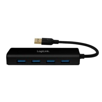 LogiLink UA0295 interface hub USB 3.2 Gen 1 (3.1 Gen 1) Type-A 5000 Mbit/s Zwart