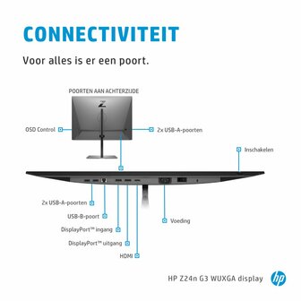 HP Z24n G3 61 cm (24&quot;) 1920 x 1200 Pixels WUXGA LED Zilver