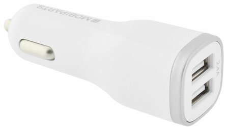 Mobiparts Car Charger Dual USB 2.4A White