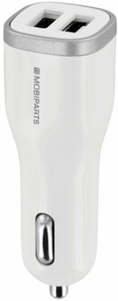 Mobiparts Car Charger Dual USB 4.8A White