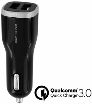 Mobiparts Quick Charge Car Charger Dual USB 5A Black