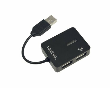 LogiLink USB 2.0 4-Port Hub 480 Mbit/s Zwart