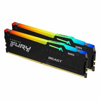 Kingston Technology FURY Beast RGB geheugenmodule 32 GB 2 x 16 GB DDR5 4800 MHz