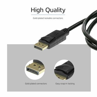 ACT AK4071 DisplayPort kabel 1 m Zwart