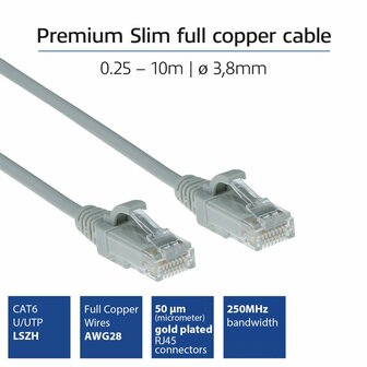 ACT DC9002 netwerkkabel Grijs 2 m Cat6 U/UTP (UTP)