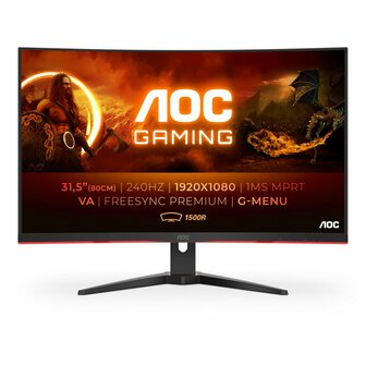 AOC G2 C32G2ZE/BK computer monitor 80 cm (31.5&quot;) 1920 x 1080 Pixels Full HD LED Zwart, Rood