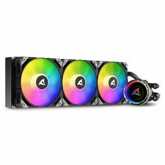 Sharkoon S90 RGB Computer behuizing, Processor Alles-in-&eacute;&eacute;n vloeistofkoeler 12 cm Zwart 1 stuk(s)