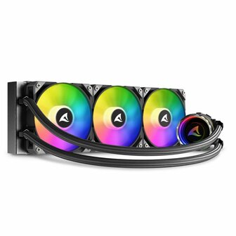 Sharkoon S90 RGB Computer behuizing, Processor Alles-in-&eacute;&eacute;n vloeistofkoeler 12 cm Zwart 1 stuk(s)