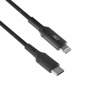 ACT AC3095 Lightning-kabel 1 m Zwart