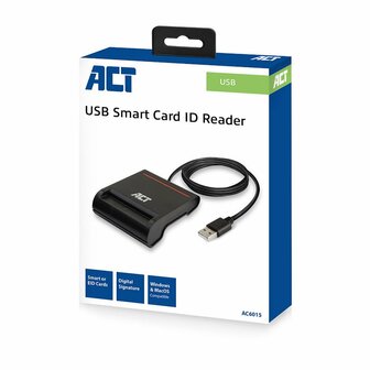 ACT AC6015 smart card reader Binnen USB USB 2.0 Zwart