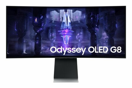 Samsung Odyssey Neo G8 LS34BG850SUXEN computer monitor 86,4 cm (34&quot;) 3440 x 1440 Pixels UltraWide Quad HD OLED Zilver