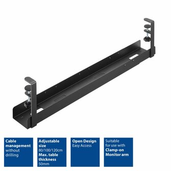 ACT Verstelbare kabelgoot voor onder een bureau, montage