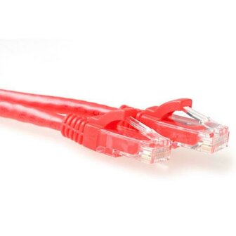 ACT Rode 0,25 meter UTP CAT6A patchkabel snagless met RJ45 connectoren