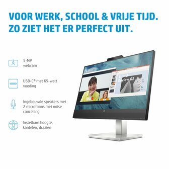 HP E24m G4 60,5 cm (23.8&quot;) 1920 x 1080 Pixels Full HD Zwart, Zilver