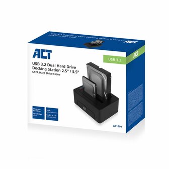 ACT AC1504 basisstation voor opslagstations USB 3.2 Gen 1 (3.1 Gen 1) Type-B Zwart RETURNED