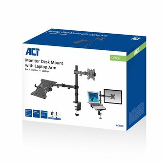 ACT AC8305 notebookstandaard Notebook &amp; monitorarm Zwart 39,6 cm (15.6&quot;) RETURNED