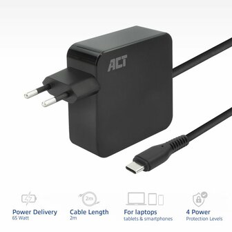 ACT USB-C laptoplader 65W PDP 2m