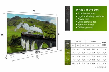 Philips 50PUS7608/12 50Inc 3840x2160 (4K) Smart CI+ 3 x HDMI