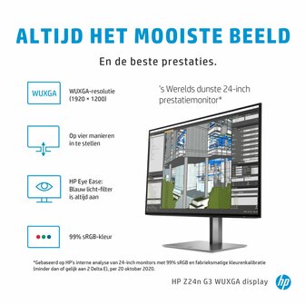 HP Z24n G3 61 cm (24&quot;) 1920 x 1200 Pixels WUXGA LED Zilver RENEWED