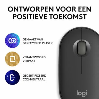 Logitech Pebble 2 M350s muis Ambidextrous RF-draadloos + Bluetooth Optisch 4000 DPI