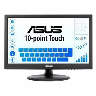 ASUS VT168HR computer monitor 39,6 cm (15.6&quot;) 1366 x 768 Pixels WXGA LED Touchscreen Zwart