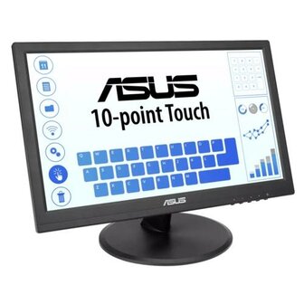 ASUS VT168HR computer monitor 39,6 cm (15.6&quot;) 1366 x 768 Pixels WXGA LED Touchscreen Zwart