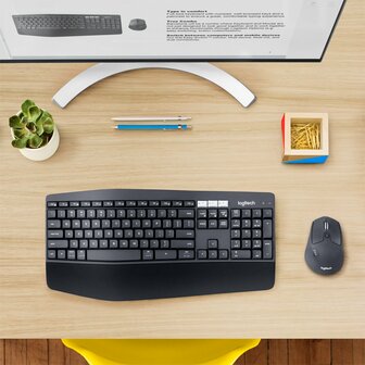 Logitech MK850 Performance toetsenbord Inclusief muis RF-draadloos + Bluetooth QWERTZ Duits Zwart