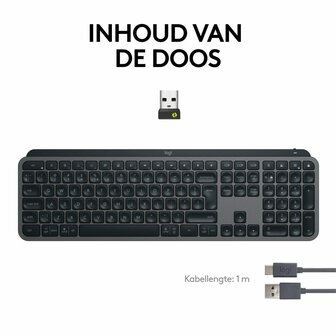 Logitech MX Keys S toetsenbord RF-draadloos + Bluetooth QWERTY US International Grafiet