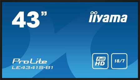 iiyama LE4341S-B1 beeldkrant Digitale signage flatscreen 108 cm (42.5&quot;) LCD 350 cd/m&sup2; Full HD Zwart 18/7