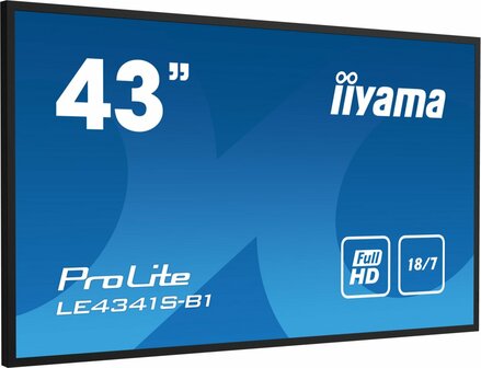 iiyama LE4341S-B1 beeldkrant Digitale signage flatscreen 108 cm (42.5&quot;) LCD 350 cd/m&sup2; Full HD Zwart 18/7