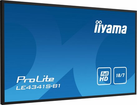 iiyama LE4341S-B1 beeldkrant Digitale signage flatscreen 108 cm (42.5&quot;) LCD 350 cd/m&sup2; Full HD Zwart 18/7