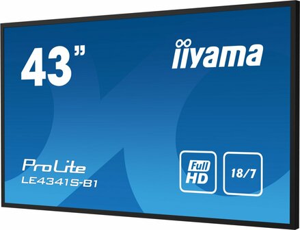 iiyama LE4341S-B1 beeldkrant Digitale signage flatscreen 108 cm (42.5&quot;) LCD 350 cd/m&sup2; Full HD Zwart 18/7